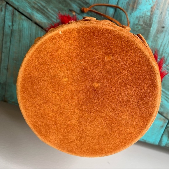 Vintage Native American Canada Leather Wood Drum - Picture 11 of 16